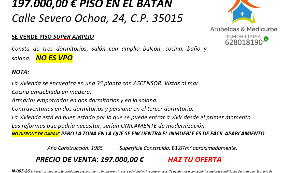 N-005-26 Características